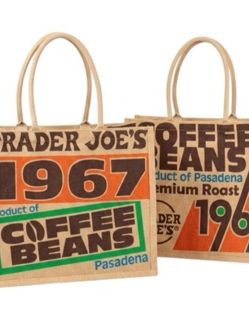 Beige Coffee Beans Jute Tote Bag